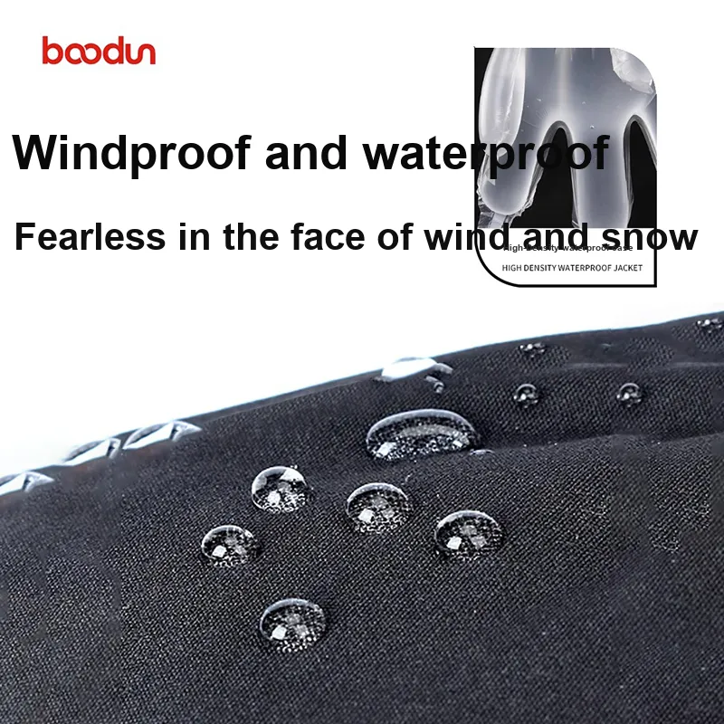 BOODUN Riding Equipment Cycling Glove Outdoor Cycling Mountaineering Sports Unisex Sheepskin Black-4