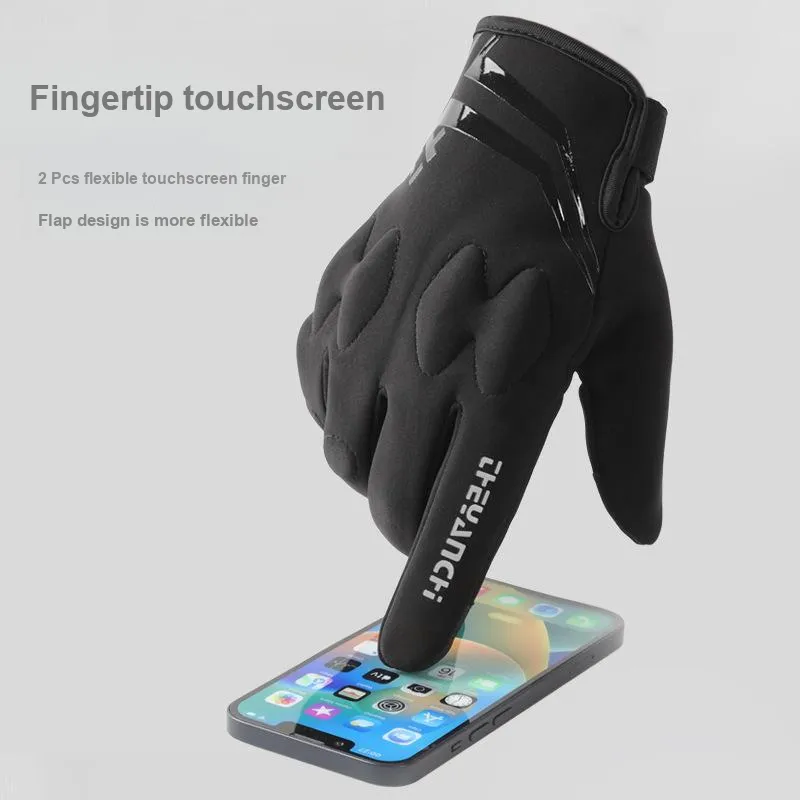 Great Connoisseur Cycling Gear Cycling Glove Outdoor Cycling Men's Silicone, Leather Black-1