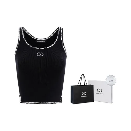 Chester Charles Шерстяное плетение Майка Женская Черная