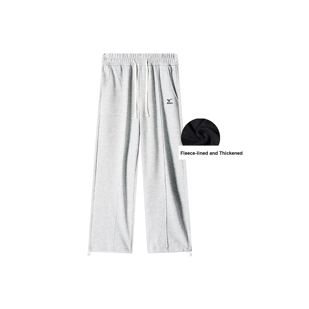 Mizuno Прямой крой Утолщенные и с флисовой подкладкой Повседневные брюки Осенние и Зимние Унисекс