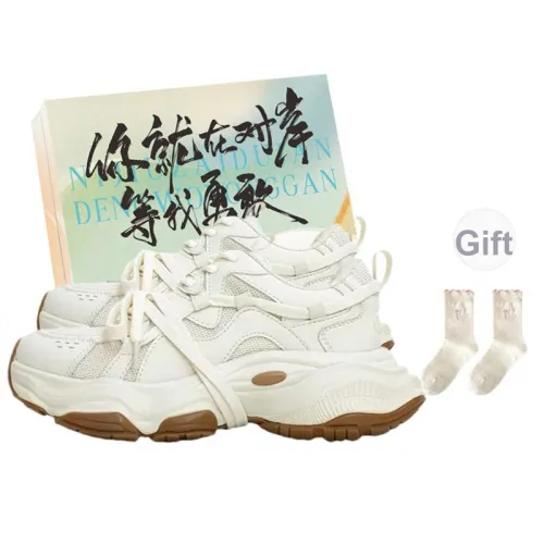 JimiXiong Breathable Height Increasing Abrasion Resistant Low Top Chunky Sneakers Women's