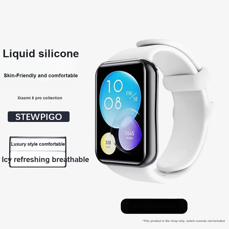 STEWPIGO Xiaomi Compatibility Watch Band 130 205mm Silicone Material-27