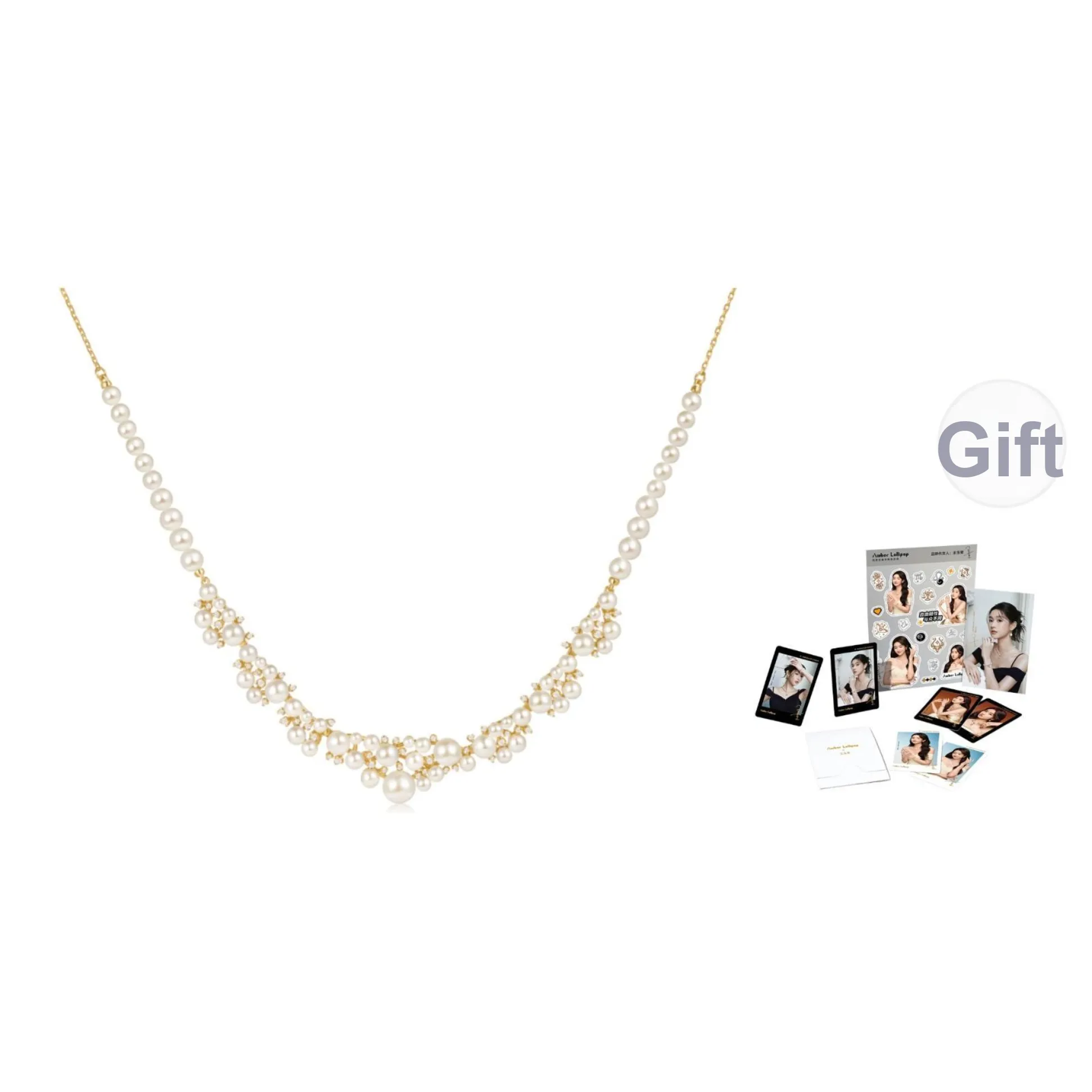 Amber Lollipop Shell Pearl Necklaces Women's