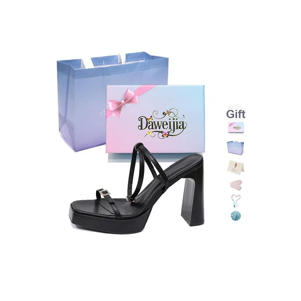 Dawei's House One Ремешок Сандалии Женские Черный Набор в Коробке