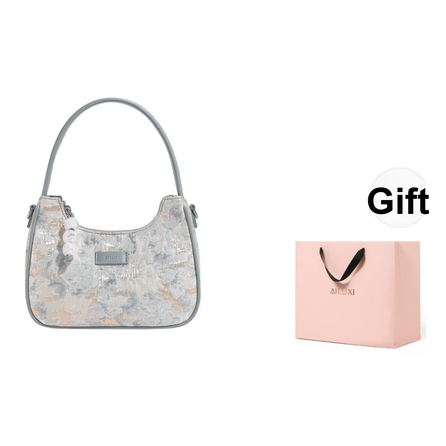 AILUXI Fabric Shoulder Bag, Crossbody Bag, Shoulder Bag Medium Size Women's Wisteria Pink