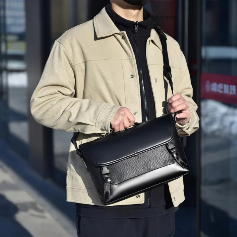 Ceion Keust Pvc Men's Shoulder Bag Crossbody Bag Medium Size Men's-8