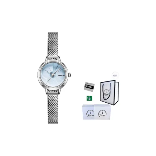 Sanda Кварцевый механизм стальной ремешок женские часы серебристый циферблат