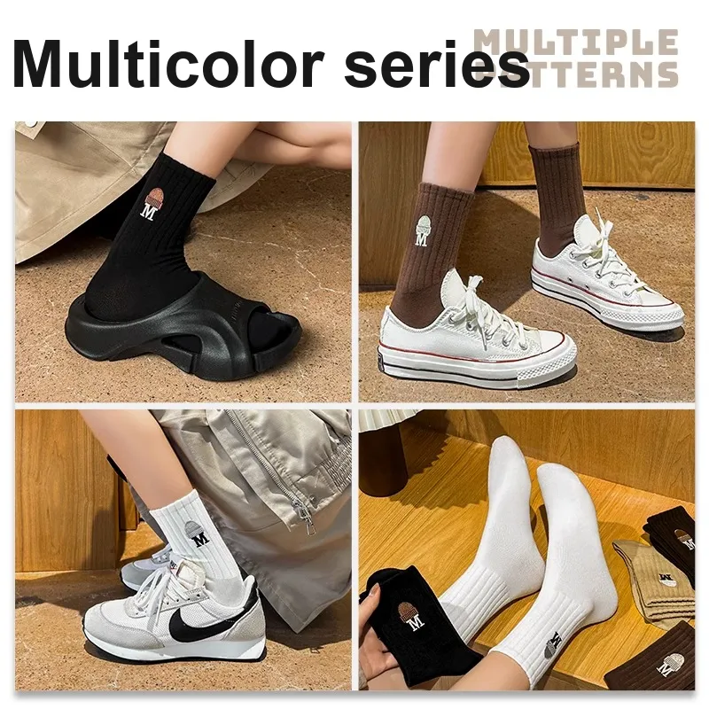 SALOATO Mid Calf Socks Women's 5 Pack-4