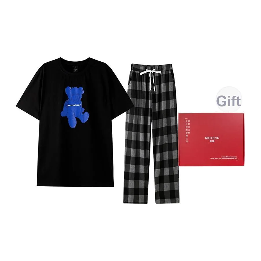 MEITENG Pajama Set Unisex White Black
