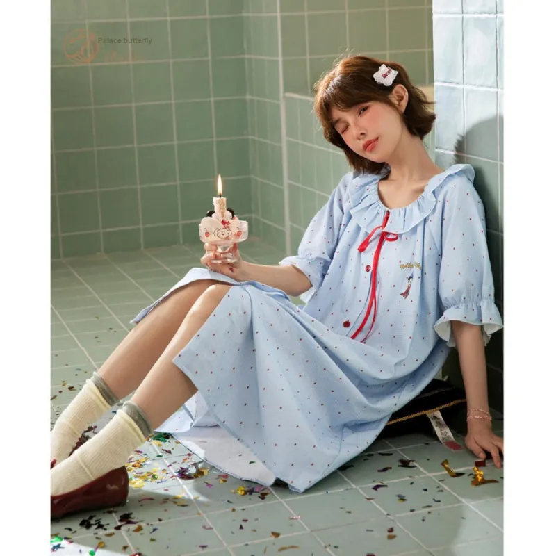 Gongdie x Disney Nightgown Women's Blue, Gift Box Set-2