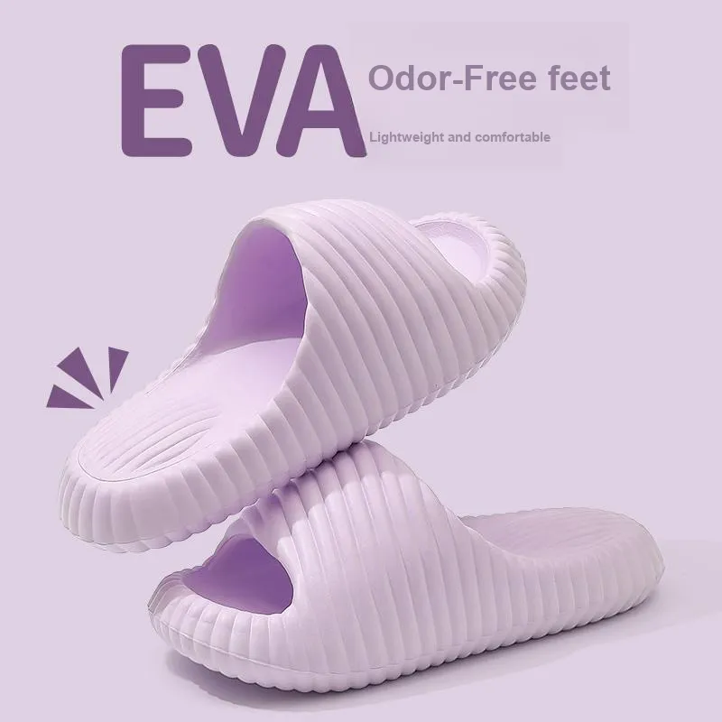 Foot Recreation Squashy And Bouncy Feeling Slippers Summer Indoor Home Platform Slip Resistant Bathroom Couple Slippers-7