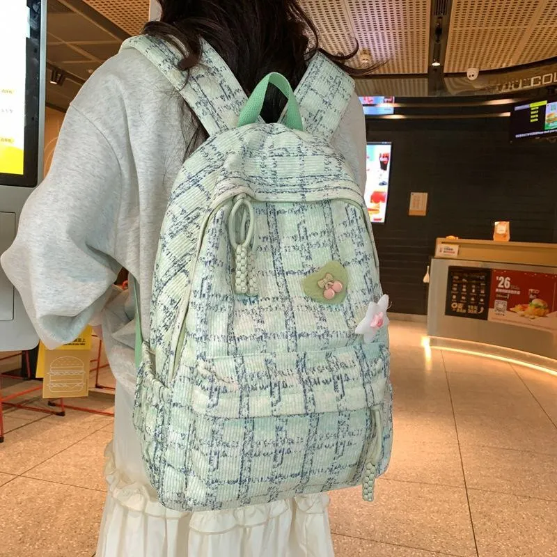 LEXI Corduroy Backpack Unisex Multicolor-5