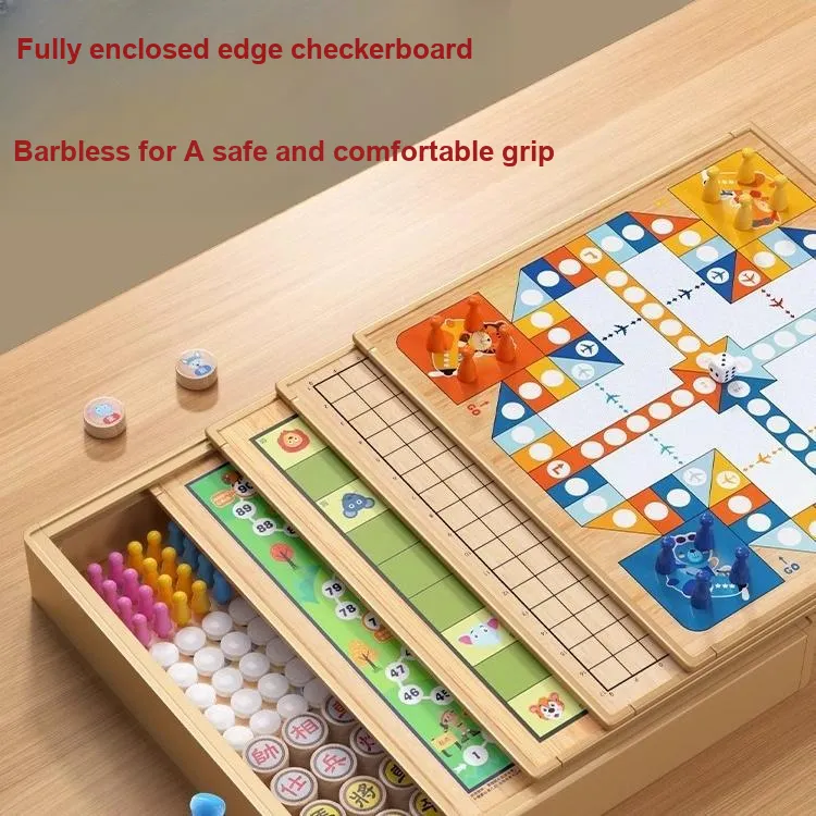 Lezhi By Me Educational Toy Gomoku Checkers Multifunctional Animal Game Board Double Sided Educational Game Board Games-1