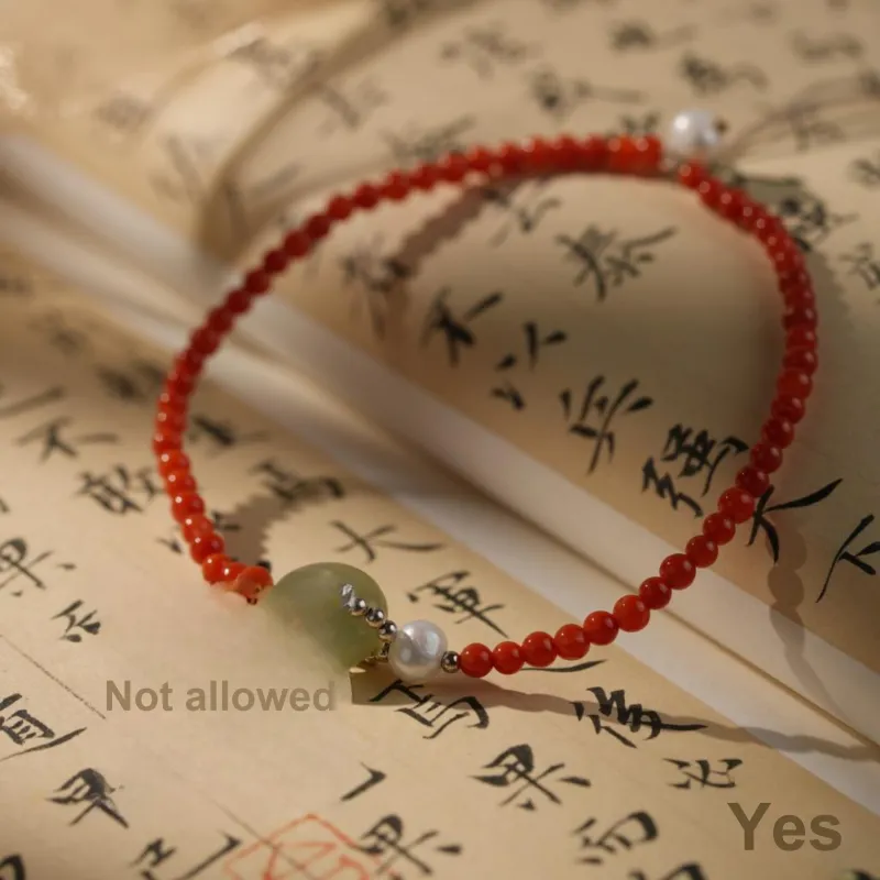 Clear Snow Southern Red Agate Fine Jade Bracelets Unisex-2