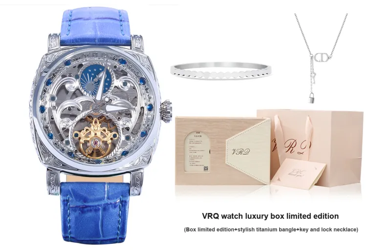 VRQ Faith Series Automatic Mechanical Movement Watch Women's Watch Cut-Out Dial BG3-5