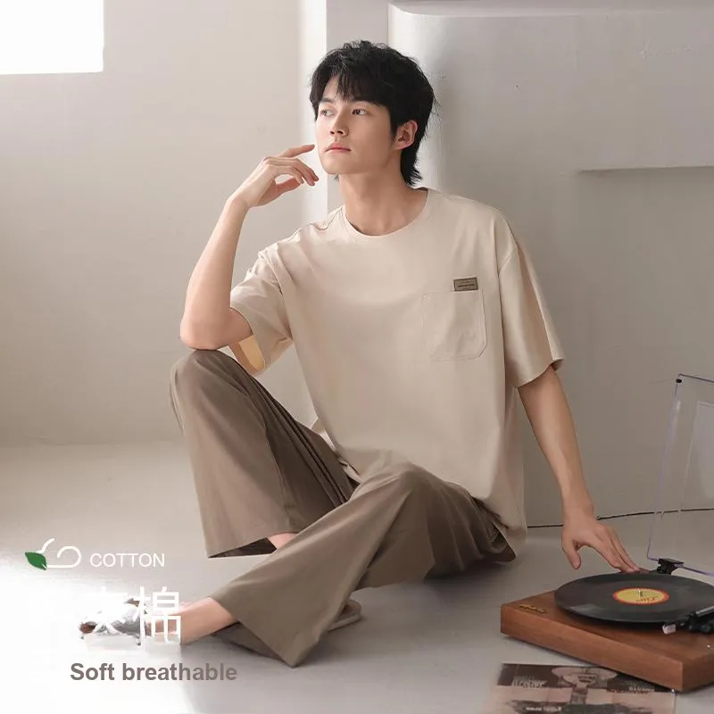 XIA.WA.ZHI.XIU Pajama Set Men's Gift Box Set Image Color-5