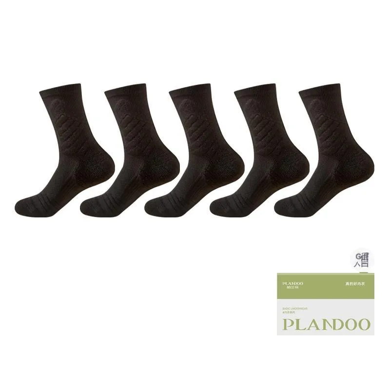 PLANDOO Mid Calf Socks Men's Shopping Bag 5 Pack-8