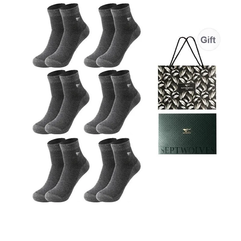 SEPTWOLVES Mid Calf Socks Men's 6 Pairs Box Included-39