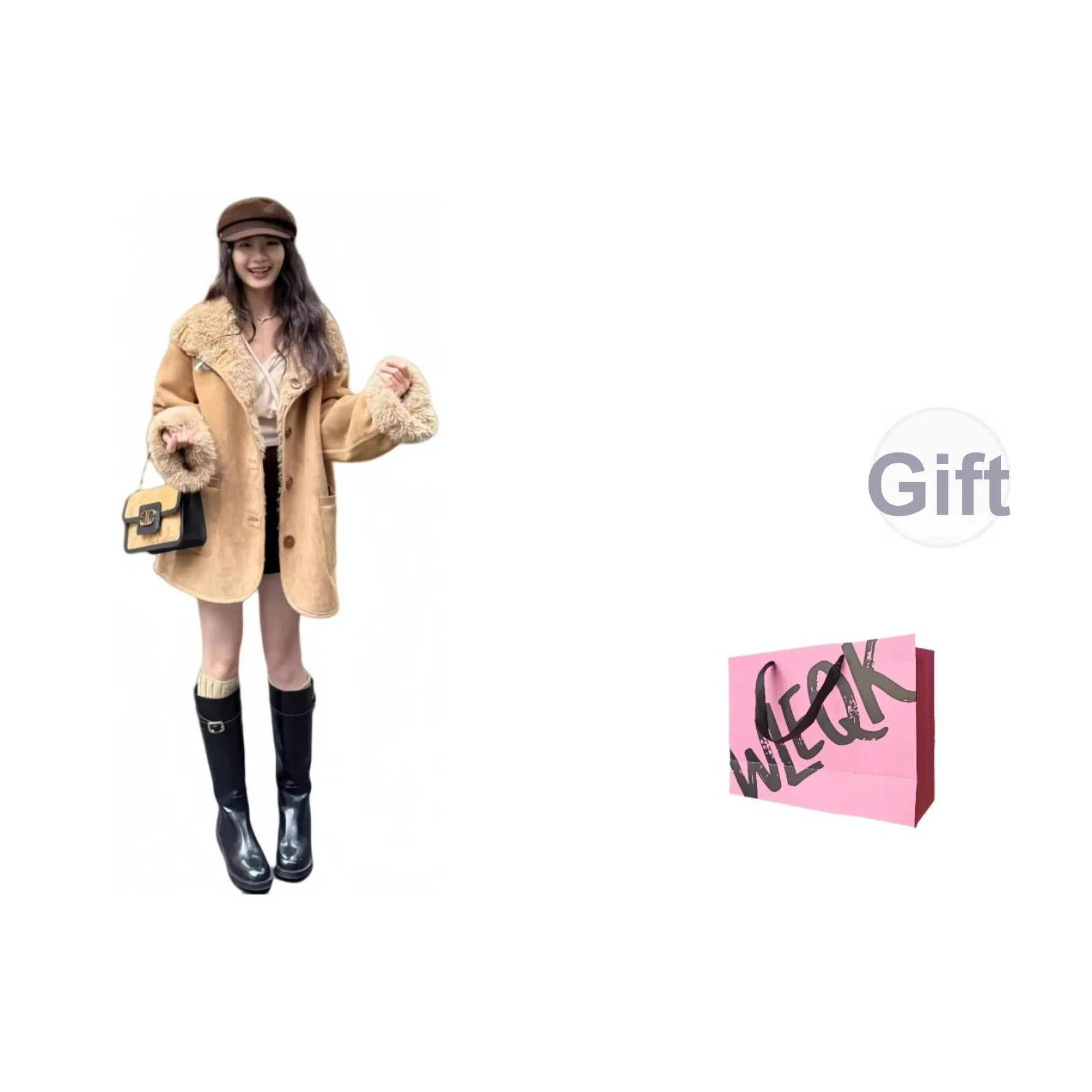 CTRTRC Коричневый Женские Меховые изделия