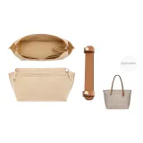 Milk Tea Beige New Pressure Relief Shoulder Pad+White Zip Closure Anti-Theft Inner