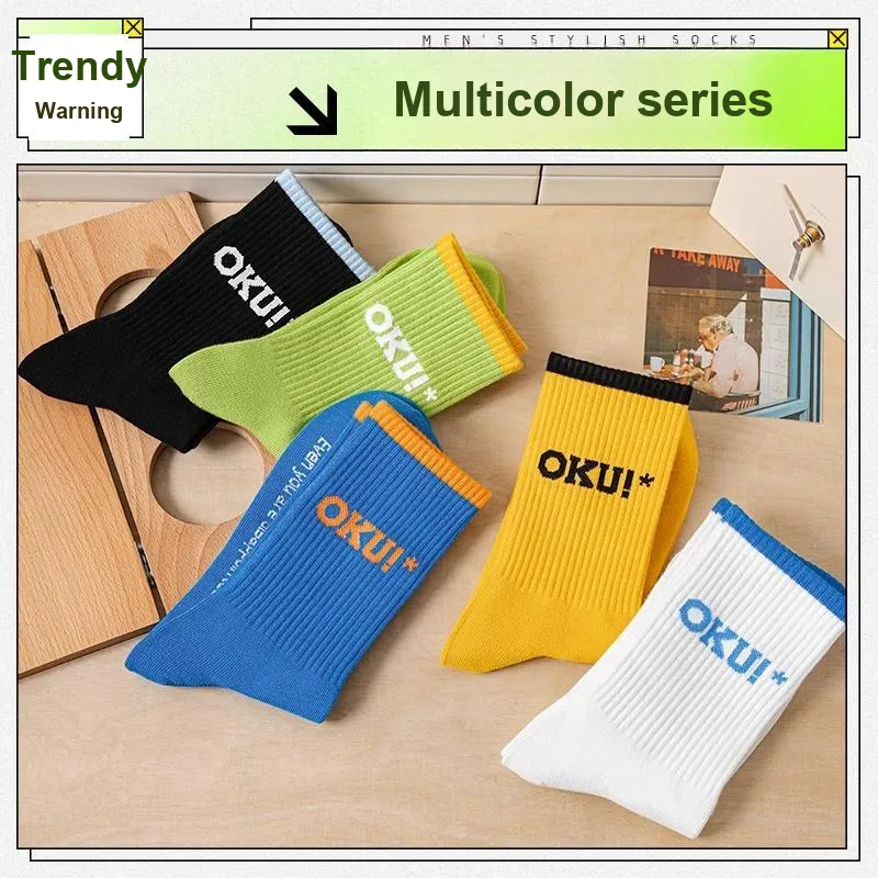 LUOLIAN Mid Calf Socks Men's 5 Pack-2