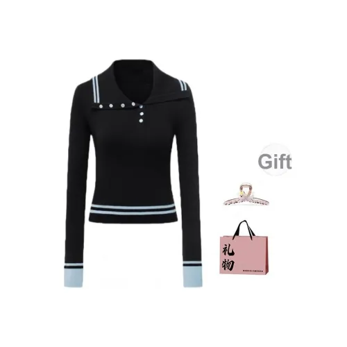 BAIDAIFEI Черный В комплекте с заколкой-крабом ➕ Эксклюзивная сумка для покупок Женская Трикотаж