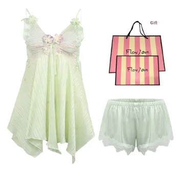 Flow Yarn Pajama Set Women's Gift Box Set Green