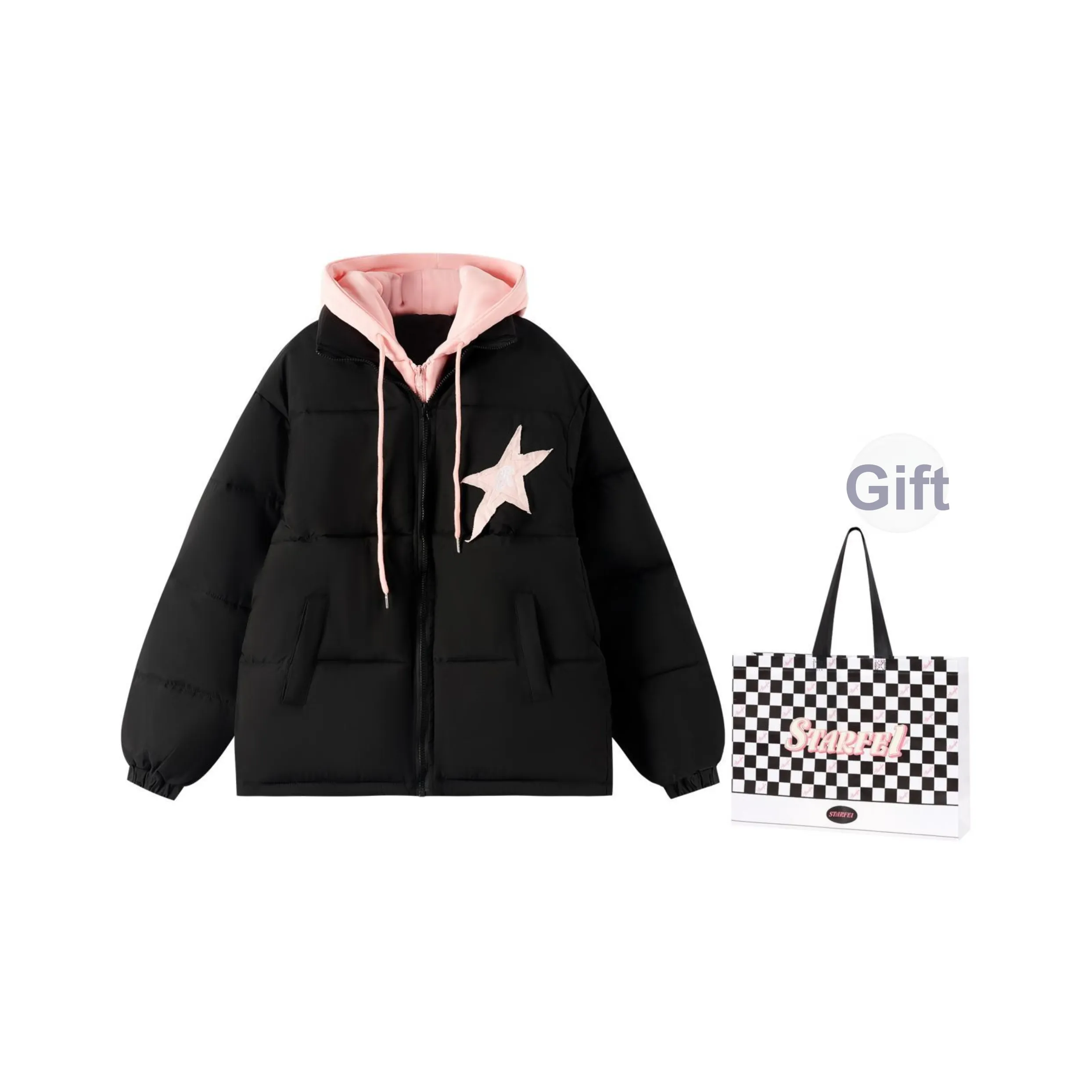 STARFEI Черный Женский Пуховик