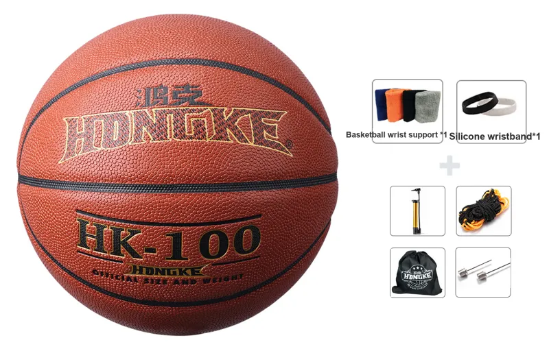 HONGKE PU Basketball Red Size 7 Ball Training Unisex-7