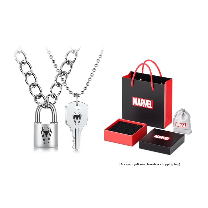 Disney Marvel Series Titanium Steel Necklaces Unisex Silver-3