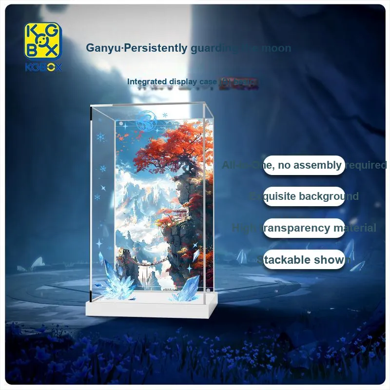 KGBOX Compatibility MiHoYo Ganyu·Chasing The Moon Figure Storage Dust Resistant Acrylic Display Case Model Accessories-4