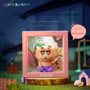 ROCK x Crayon Shinchan Photo Frame Night Light Buriburizaemon Little Xin Chibi Figures