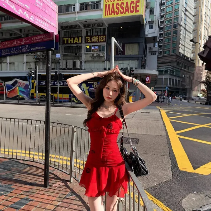 COVER TIME Slip Dresses Women's-2