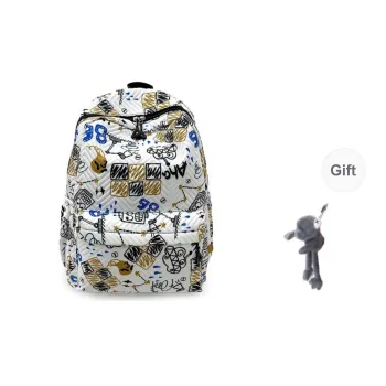 BRABOSTON Nylon Fabric Backpack Regular Unisex White/Sky Blue/Lake Blue