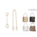 [Gold-Tone]White Four-Leaf Clover 12cm+Decorative Chain 40cm