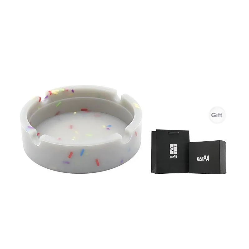 KERPA Multicolor Grain Glow In The Dark Ashtray, Living Room Tea Table Accessories, Small Storage Ornament, One Size-12