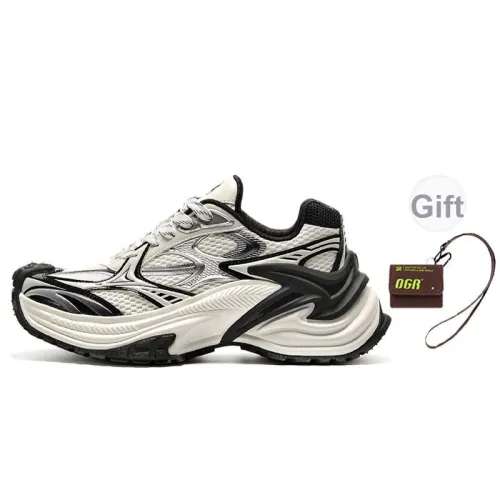 OGR Height Increasing Wear Resistant Slip Resistant Low Top Running Shoes Unisex Black/White Og Panda