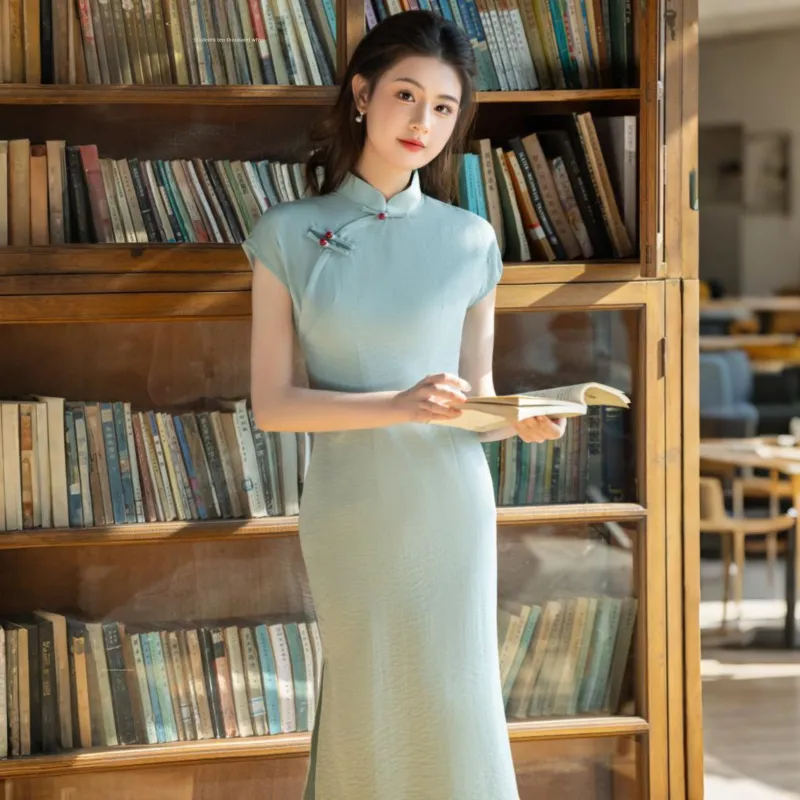 MJ Cheongsams Women's Azure-4