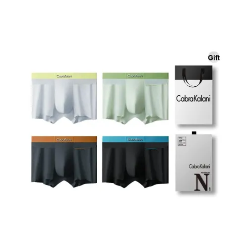 CABRAKALANI Cabra Kalani Ледяной шелк Охлаждающий Антибактериальный Гигроскопичный Дышащий Подделка Бесплатно 4 шт Подарочный набор в коробке Мужской боксер-шорты