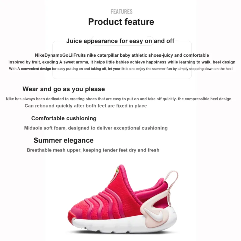 Nike Dynamo GO Slip Resistant Cushioning Abrasion Resistant Low Top Toddler Shoes Pink Infant And Toddler-1