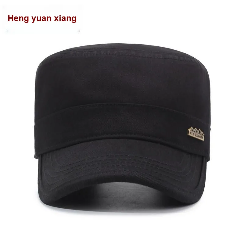 H YXIANG Cotton Flat Top Hat Men's-2