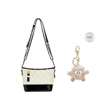 JANE KLAIN Fabric, PU Chain Bag, Crossbody Bag, Shoulder Bag Regular Women's Brown/Black/Ecru