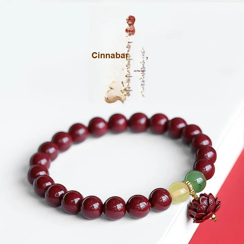 WUMZK Reconstructed Cinnabar Bracelets Unisex-4