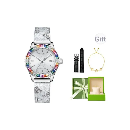 WANSHANGJIAN Born Free Collection Кварцевый механизм Металлический ремешок Часы Женские Серебристый циферблат