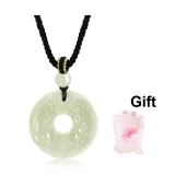 Chinese Auspicious Animal Peaceful Buckle Pendant with Woven Rope