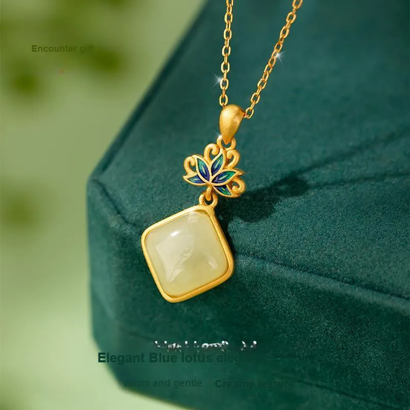 Encounter Gift Hetian Jade Necklaces Green Jade Women's-2