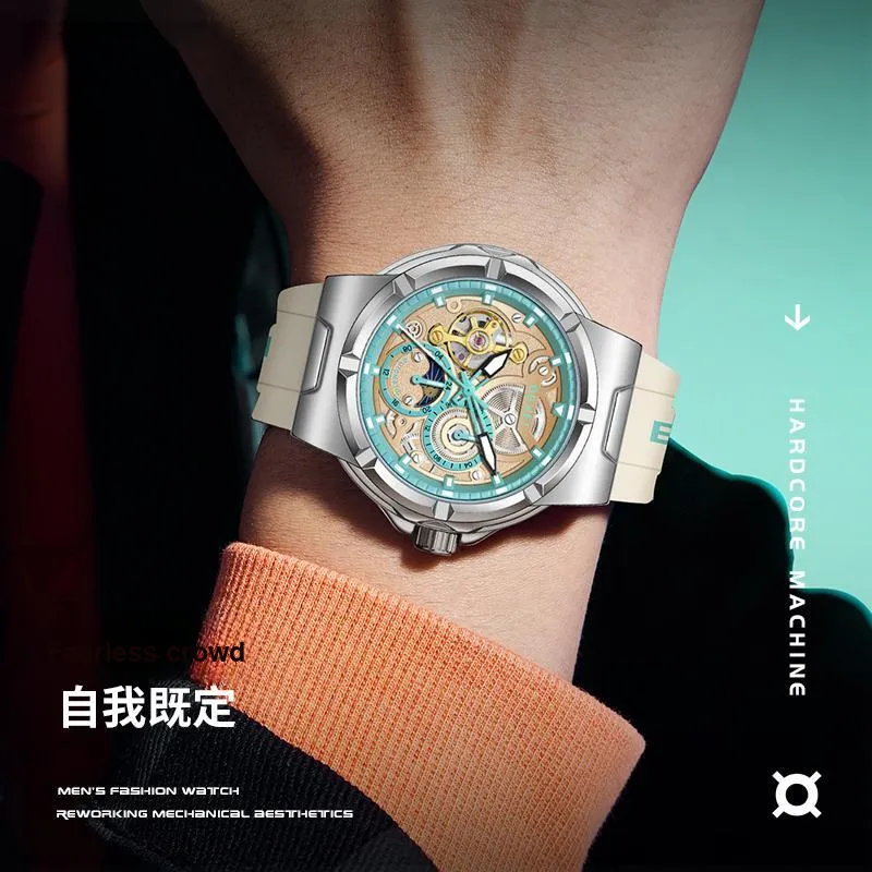 BEXEI Explorer Collection Mechanical Movement Watch Men's Watches Blue Dial-2