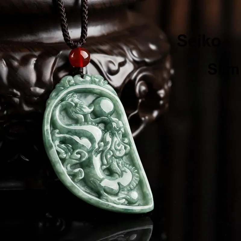 Cuiya Golden Building Glutinous Jade Jadeite Necklaces Unisex-2