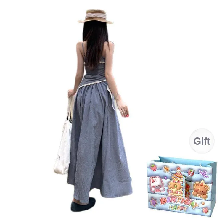 QUIET ANGEL Slip Dress Women's Blue-1