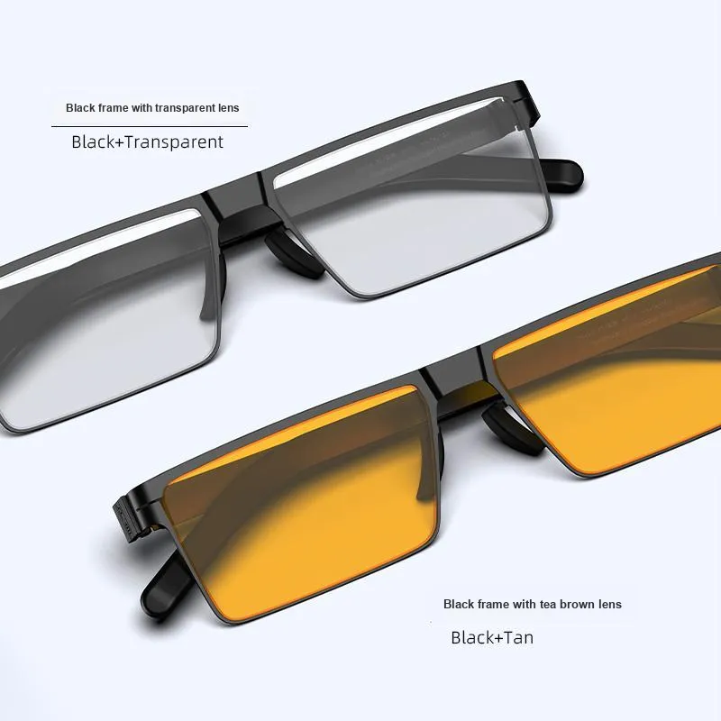 MID Plate And Metal Square Sunglasses Unisex Black-2